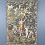 Decorative Aubusson tapestry, pastoral scene with putti.