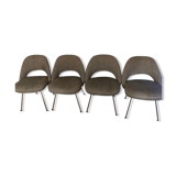 4 chaises de conférence gris foncé Eero Saarinen