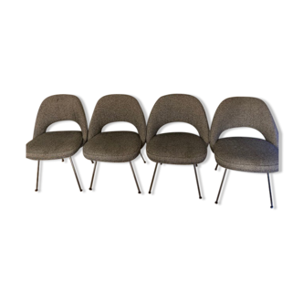 4 conference chairs dark grey Eero Saarinen
