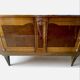 Satin wood sideboard, brass fittings — Mid-Century