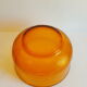 Lot salad bowl codec and 7 cups frosted amber glass sierra 70s