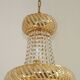 Vintage Gold Metal 5-Light Chandelier – Crystal Beads & Glass Prisms