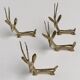 4 brass gazelle animal knife holders