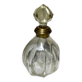 Large antique decanter for spirits – cut glass and silvered neck