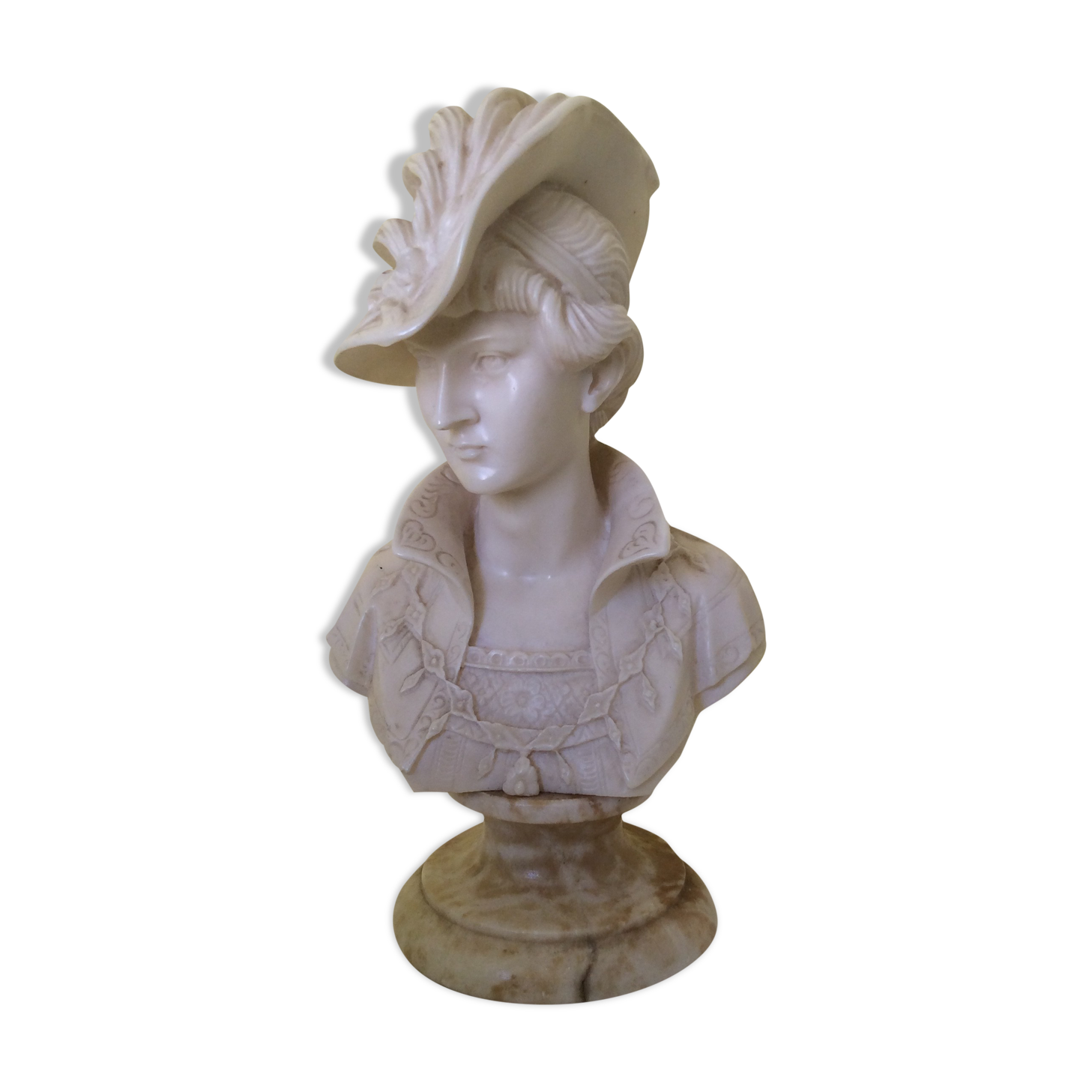Bust of a young woman in the hat of A. Giannelli