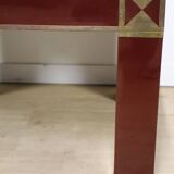 Vintage Jean-Claude Mahey coffee table in lacquered wood and brass, 1970