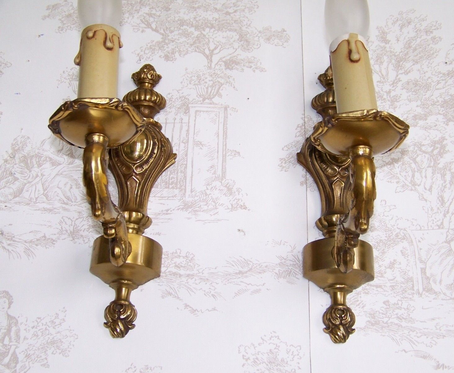 Pair of brass sconces
