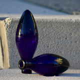 Duo d'amphores en verre bleue cobalt