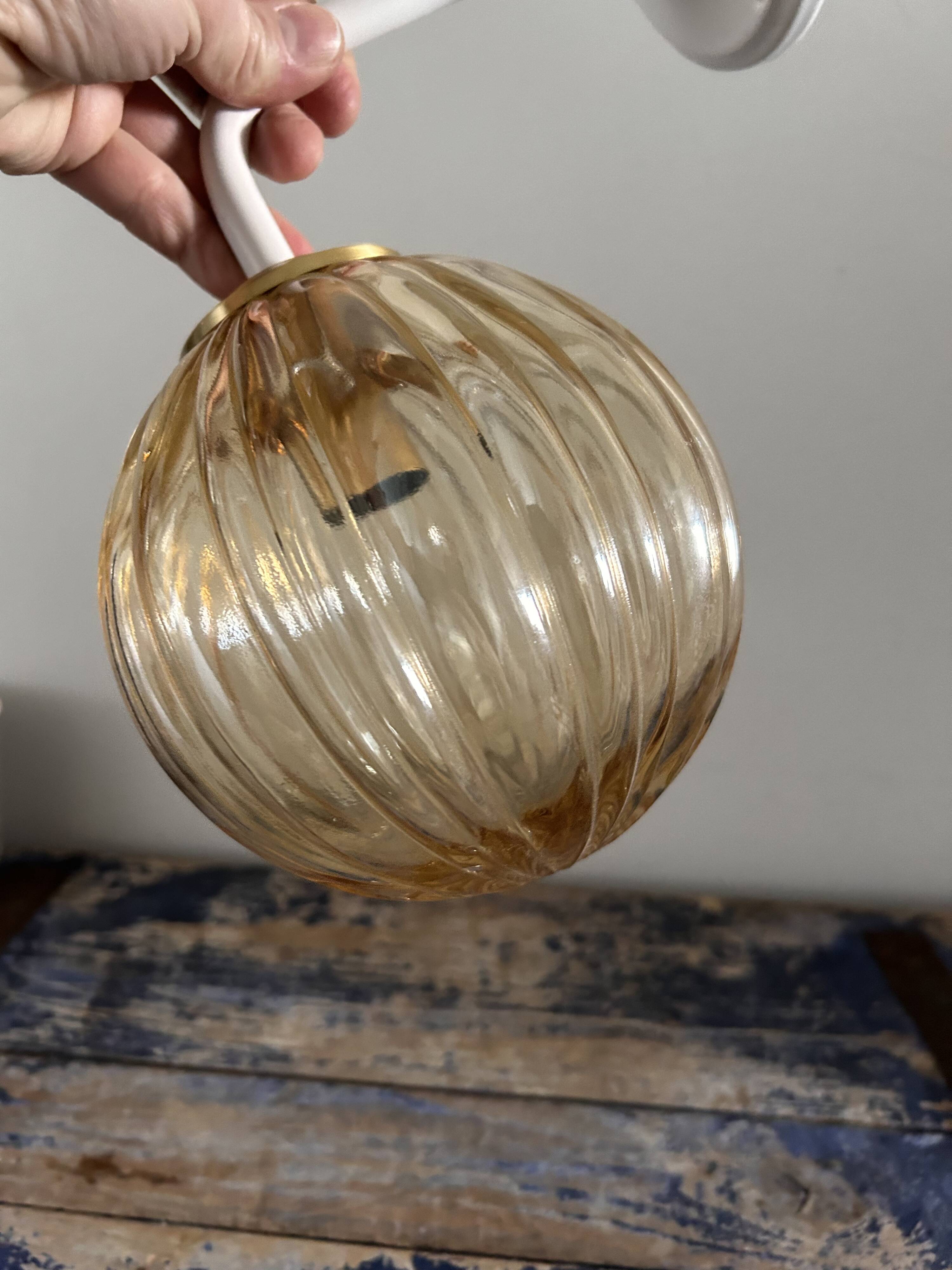 Glass globe wall light