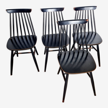 Vintage chairs with black bars type Tapiovaara