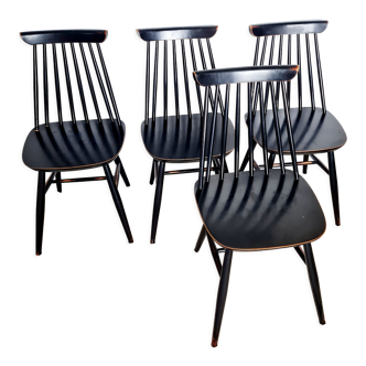 Vintage chairs with black bars type Tapiovaara