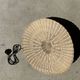 Small suspension, rattan luminaire in hat shape D:60cm