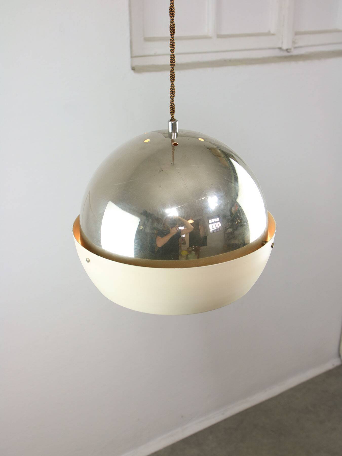 Space-age Italian Chrome Pendant Lamp