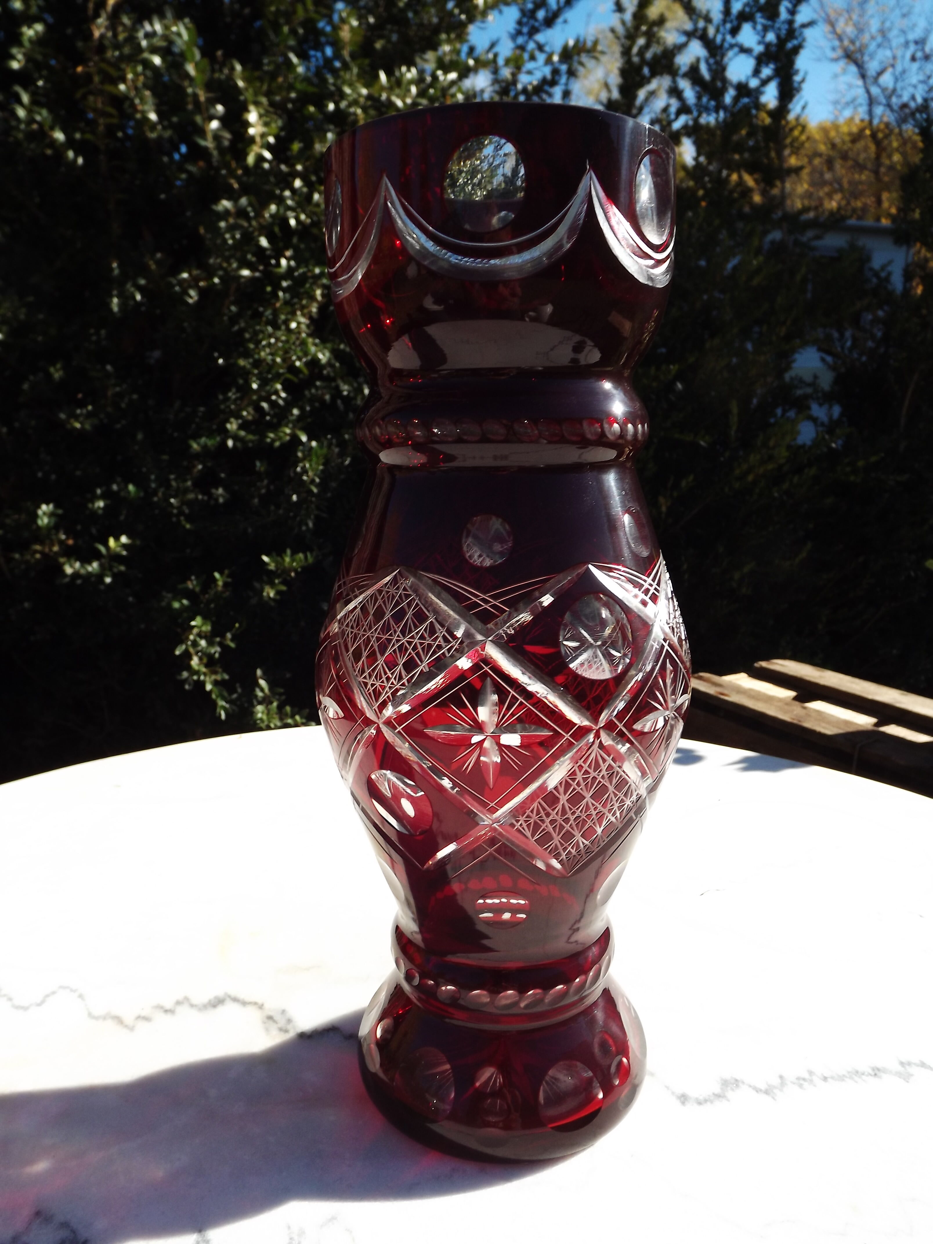 Bohemian crystal vase