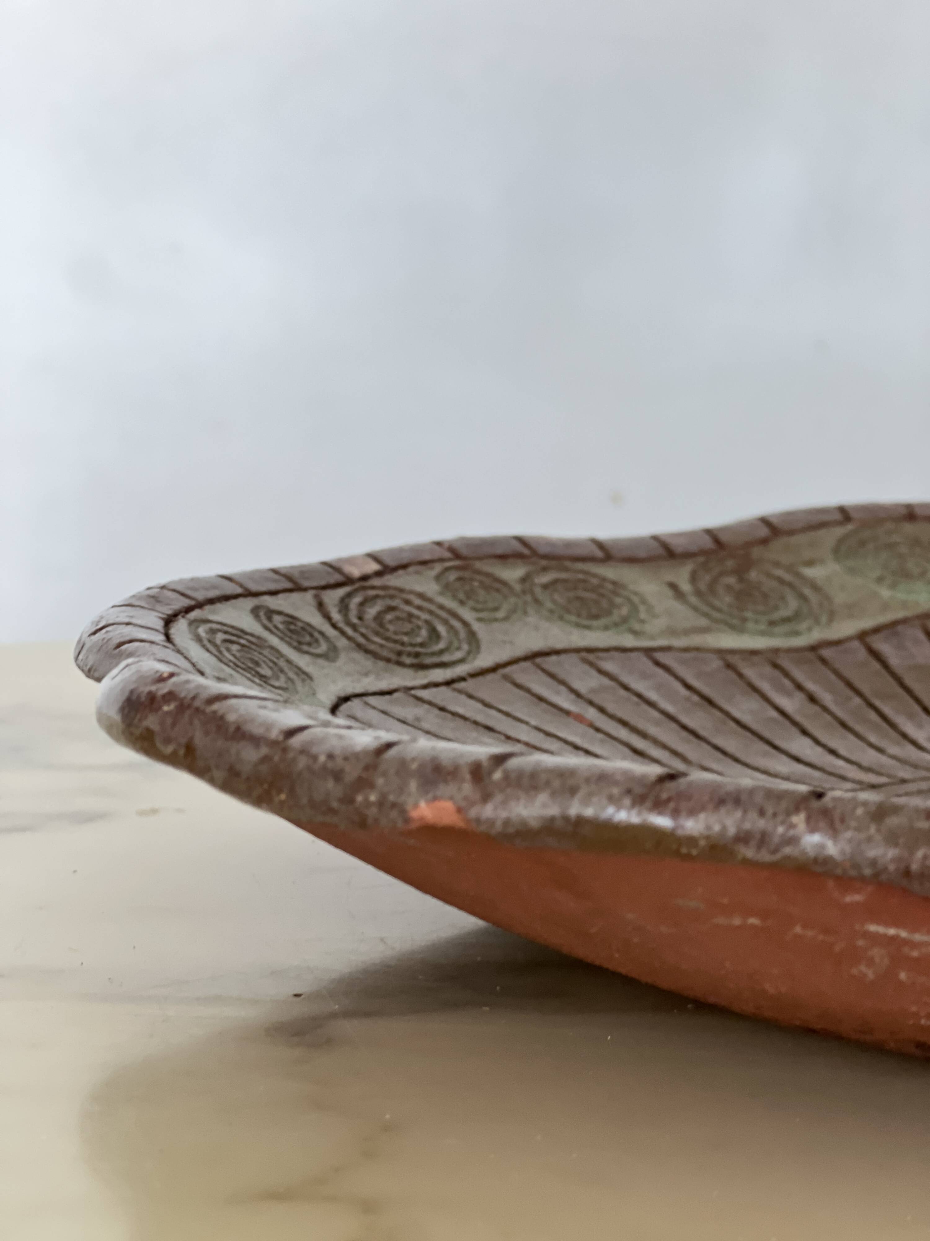 Scandinavian ceramic serving dish / salad bowl, 50s - 60s