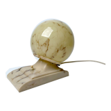 Vintage Art Deco Table Lamp, 40 years, Bakelite Melamine Opaline Marble