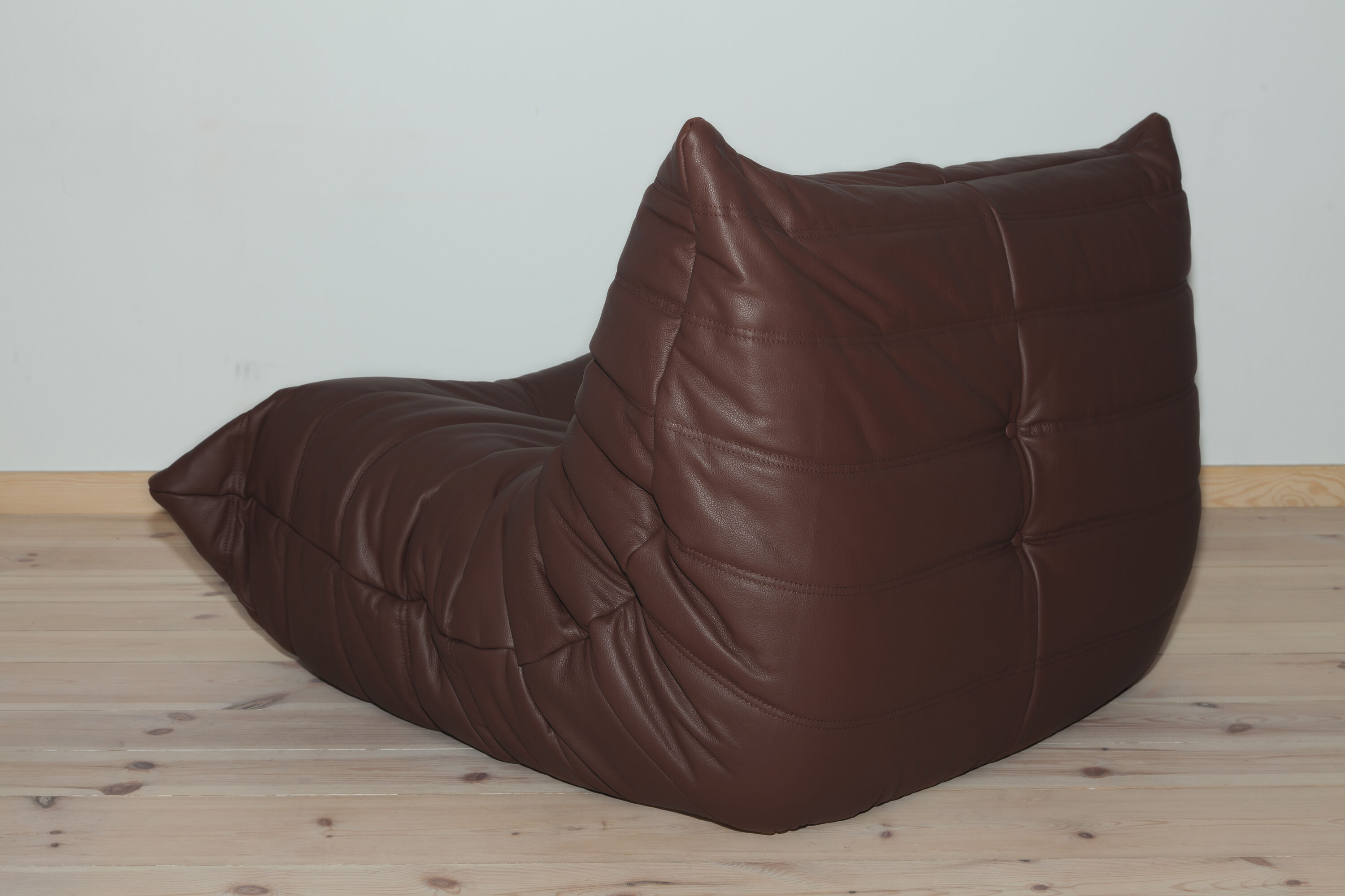 Togo armchair in brown madras leather model designed by Michel Ducaroy 1973