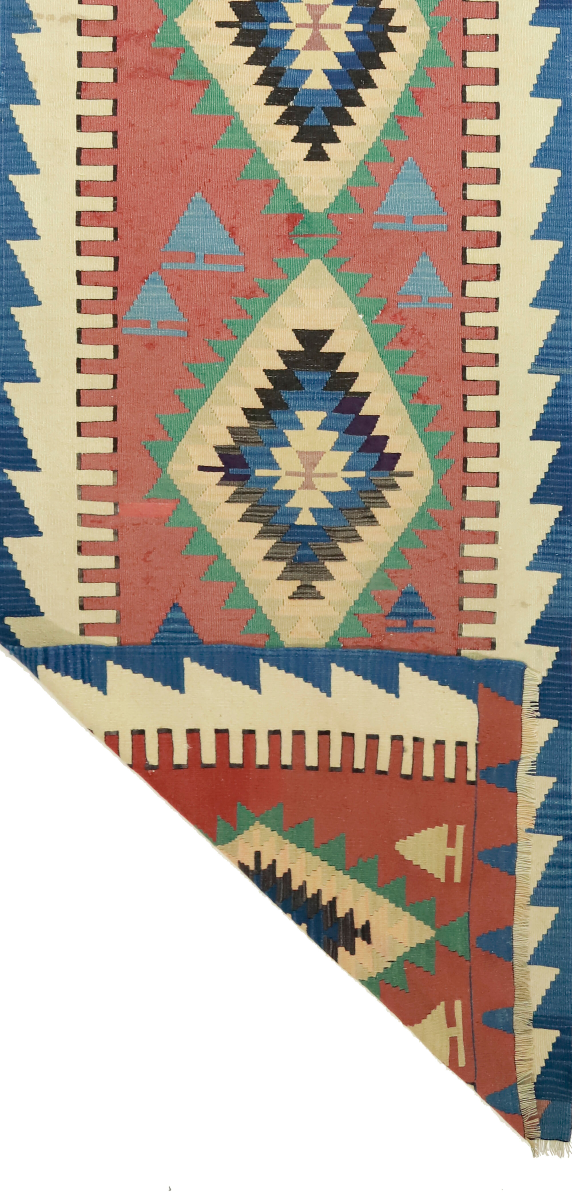 Anatolian handmade kilim rug 380 cm x 96 cm
