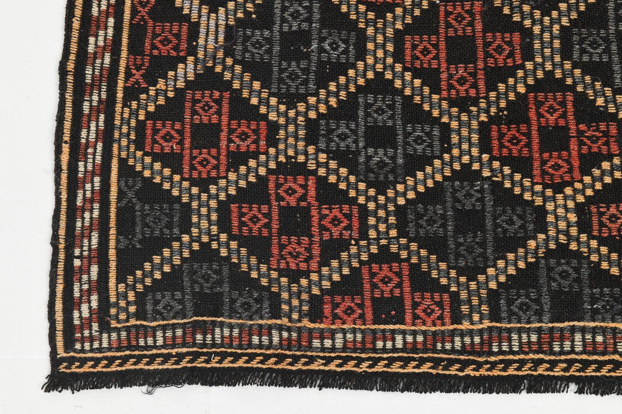 6x9 Green & Red Geometric Vintage Kilim Rug