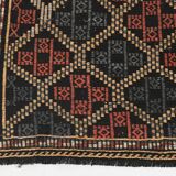 6x9 Green & Red Geometric Vintage Kilim Rug