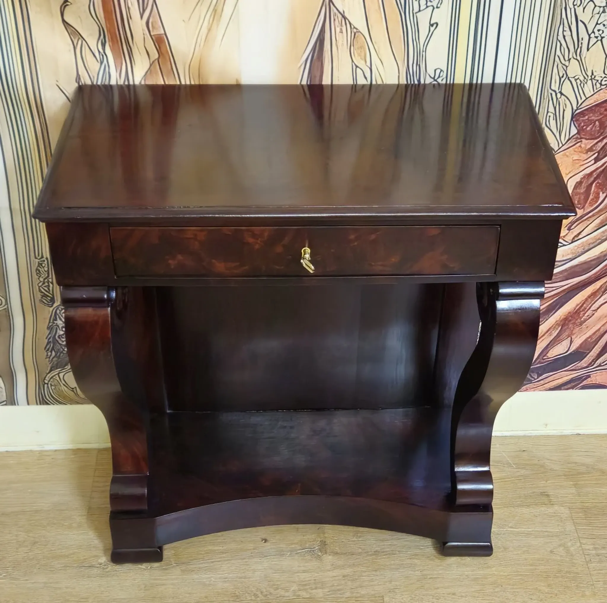 Empire-style console – Mahogany – 1 drawer – 19th century