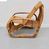 Fauteuil rotin, année 50
