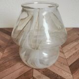 Vase champignon verre marbré