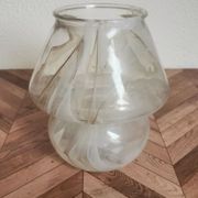 Vase champignon verre marbré