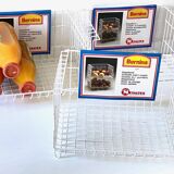 Trio of stackable steel wire baskets vintage italy