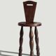 Folk Art Chestnut Wood Tripod Chair, Charles Dudouyt Style, France, 1930s