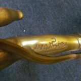 Lustre vintage français bronze 2 chérubins putti 2  signé Mathieu