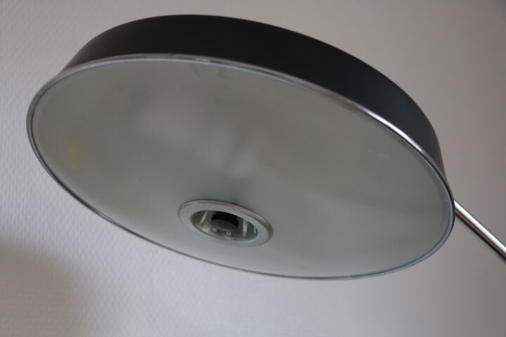 Fase black desk lamp from the 50s with reflector