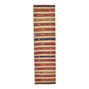 Handmade Wool Kilim Runner Rug, 70x258Cm