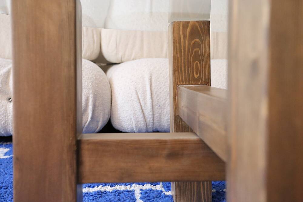 Table basse en bois et plateau verre de 80cm