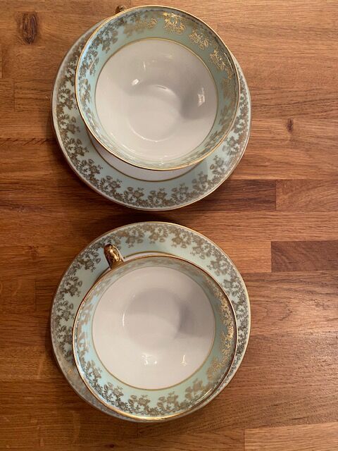 Set of 2 limoges porcelain tea cups