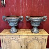 Pair of cast iron planters