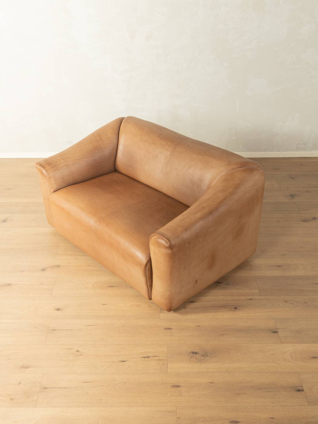 DS-47 two-seater sofa by de Sede, 1970s, natural light brown nappa leather