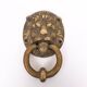 Gilded Bronze Lions head Door Knocker . Early 20th Century Hollan