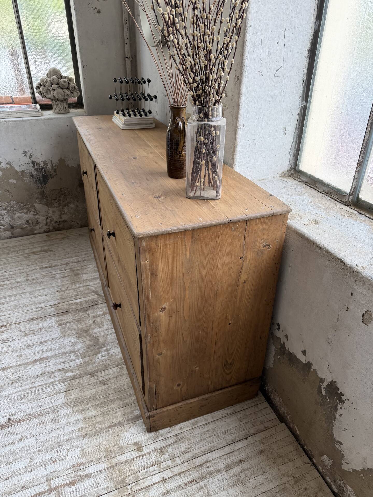 1950s pine workshop furniture 175cm