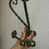 2 wall coat rack in wrought iron with 4 hooks