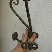 2 wall coat rack in wrought iron with 4 hooks