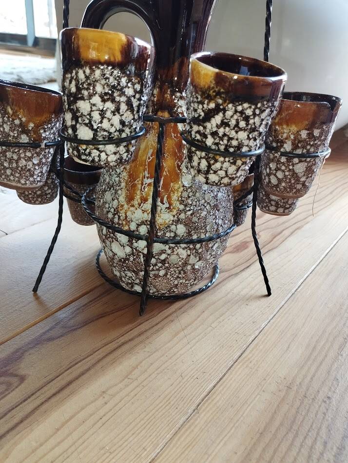 Vintage liqueur service signed Vallauris