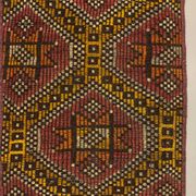 Old Turkish narrow Kilim Runner 315x51 cm, shabby chic, vintage kelim Red Black