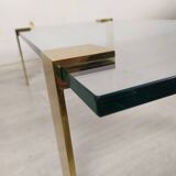 Table basse verre laiton doré