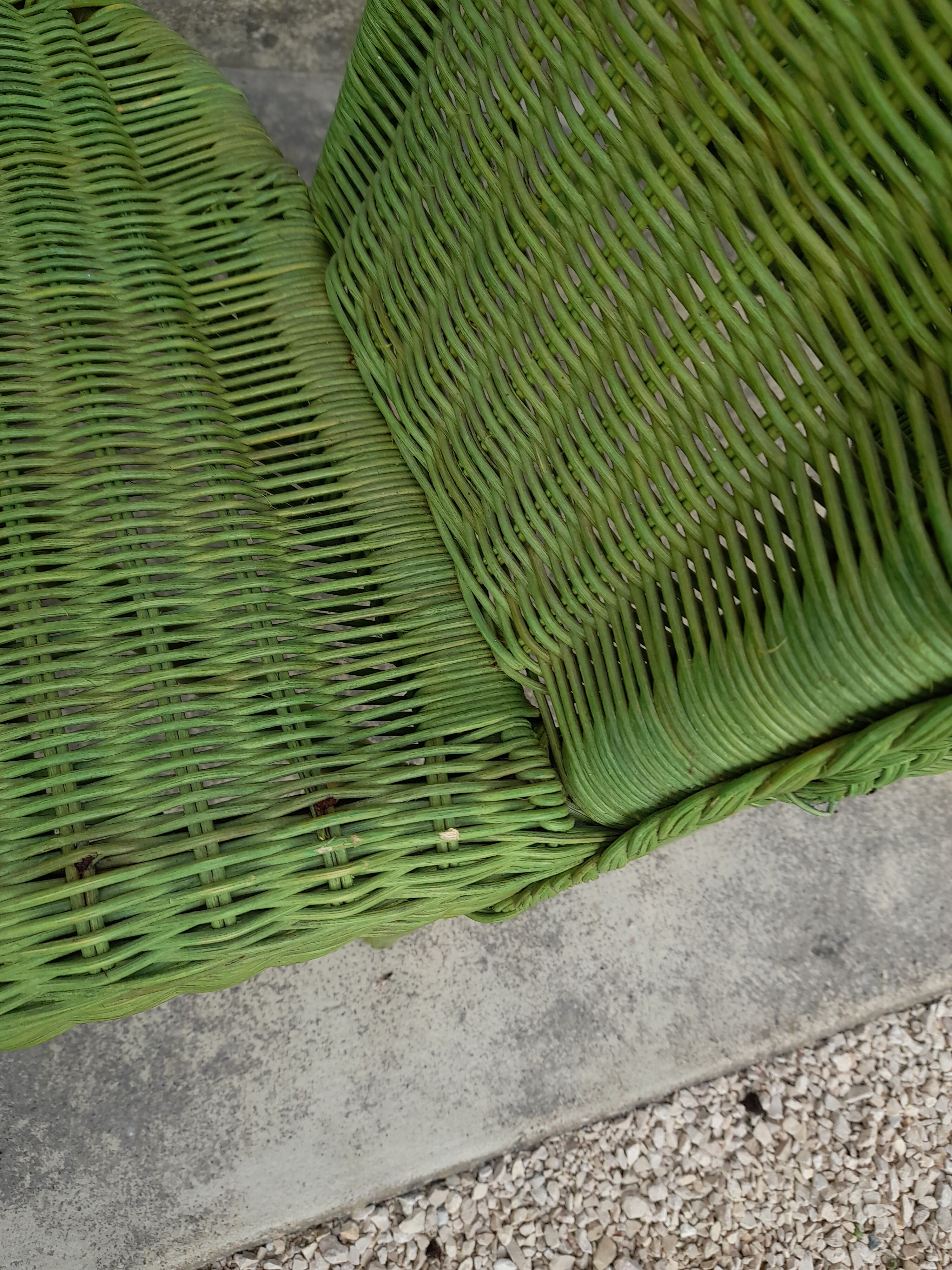 Ensemble de 4 fauteuils en rotin