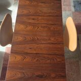 Arne Jacobsen Rosewood Drop leave Table with chairs Fritz Hansen