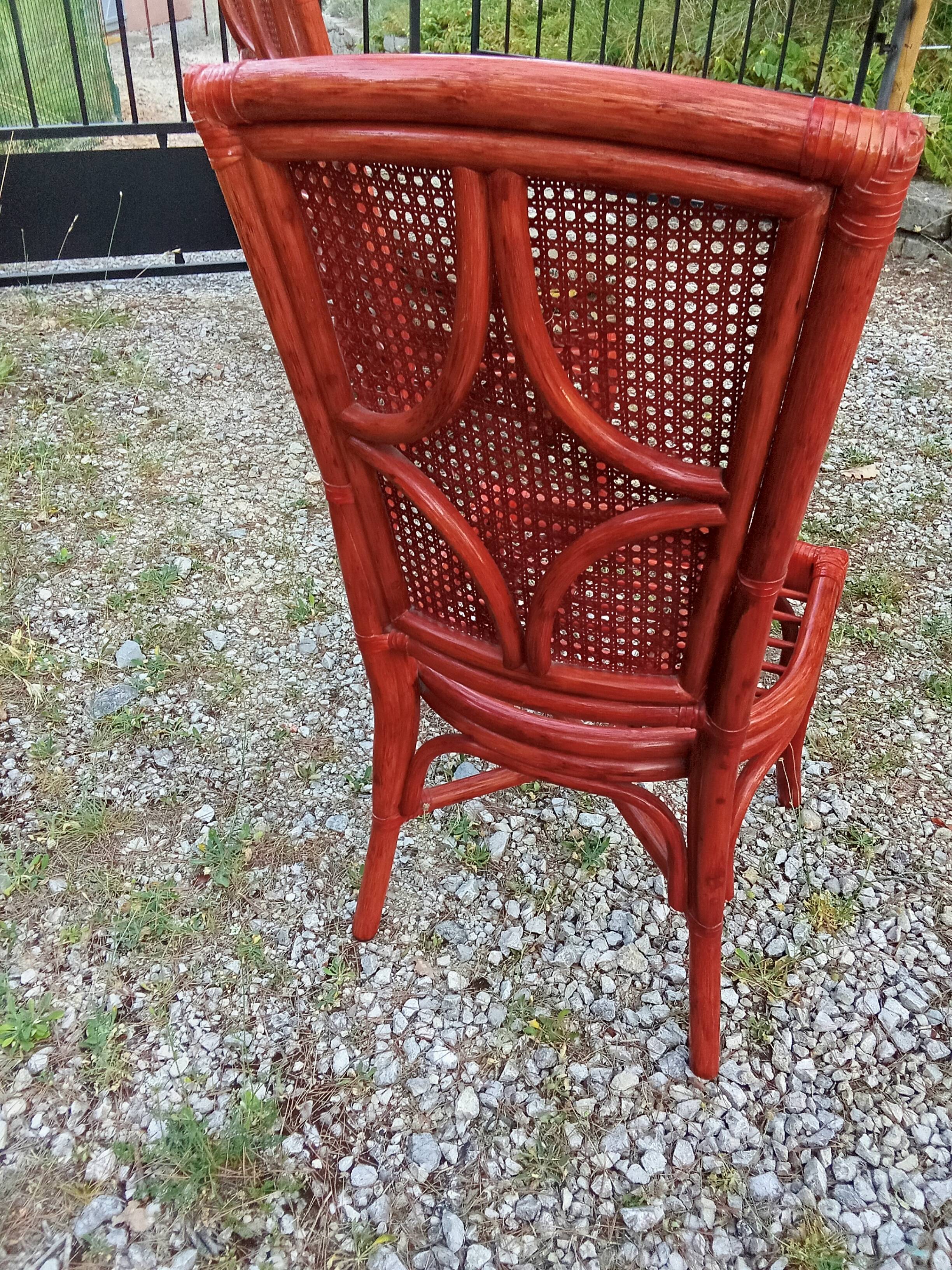 Lot de 4 chaises bambou