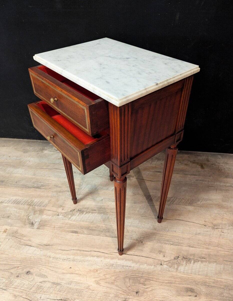 Pair of Louis XVI Style Mahogany Bedside Tables