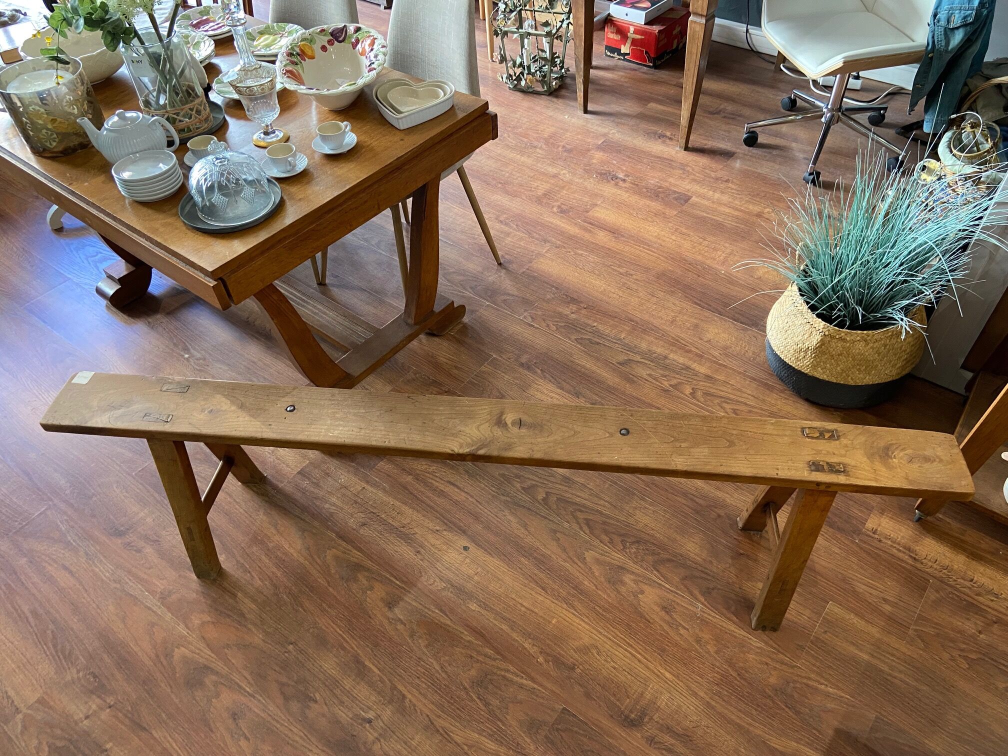 Mahogany wood bench
