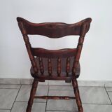 Pair of solid wood saloon chairs from the 60s and 70s